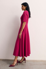 Pereto Sculpt Stretch Crepe Dress Magenta