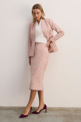 Lenola Tweed Jacket Pink And Ivory