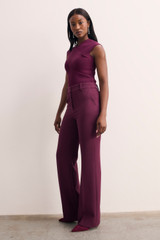 Alzira Sculpt Stretch Crepe Trousers Summer Plum