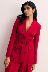 Almeida Crepe Jacket Deep Scarlet Red