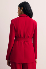 Almeida Crepe Jacket Deep Scarlet Red