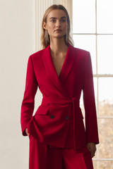 Almeida Crepe Jacket Deep Scarlet Red