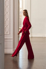 Almeida Crepe Jacket Deep Scarlet Red