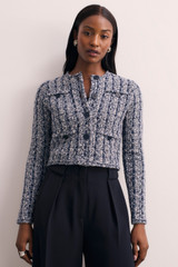 Hampton Tweed Jacket Navy And Ivory