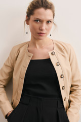 Ginevra Leather Jacket Stone