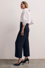 Clever Crepe Adelaide Cropped Trousers Navy