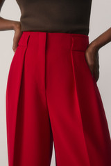 Lyon Crepe Palazzo Trousers Deep Scarlet Red