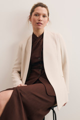 Carinella Linen Blend Waistcoat Chocolate