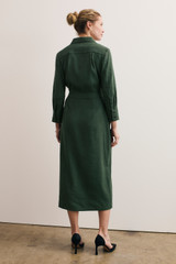 Sedona Linen Blend Dress Deep Green
