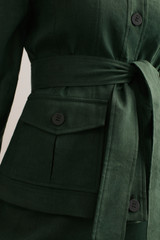 Zenna Linen Blend Jacket Deep Green