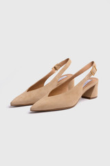 Via Roma Suede Heels 45 Sand