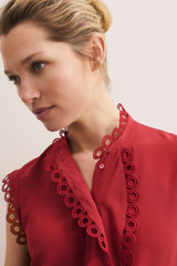 Veroli Silk Blouse Sienna Red
