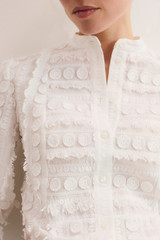 Nola Embroidered Cotton Top Ivory