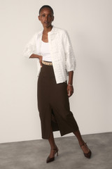 Nola Embroidered Cotton Top Ivory