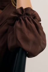 Riola Silk Chiffon Blouse Chocolate
