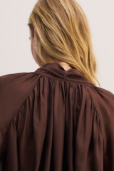 Riola Silk Chiffon Blouse Chocolate