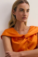 Tirana Satin Top Tangerine