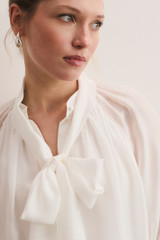 Riola Silk Chiffon Blouse Ivory