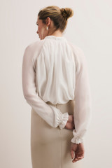 Riola Silk Chiffon Blouse Ivory