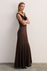 Amorosi Satin Gown Chocolate
