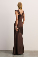 Amorosi Satin Gown Chocolate