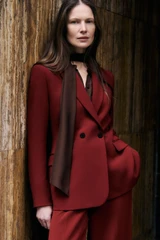 Clever Crepe Knighton Jacket Sienna Red