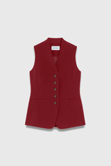 Clever Crepe Hartley Waistcoat Sienna Red