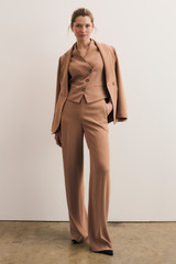 Clever Crepe Romney Waistcoat Camel
