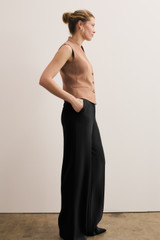 Clever Crepe Romney Waistcoat Camel