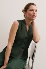 San Polo Stretch Knit Top Dark Green