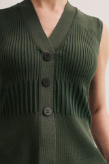 San Polo Stretch Knit Top Dark Green