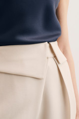 Clever Crepe Doppio Valle Trousers Stone