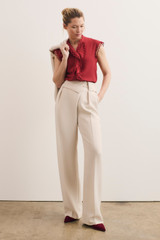 Clever Crepe Doppio Valle Trousers Stone