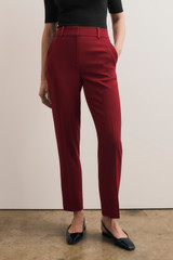 Clever Crepe Tavira Slim-Leg Trousers Sienna Red