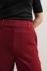 Clever Crepe Tavira Slim-Leg Trousers Sienna Red