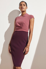 Clever Crepe Montpellier Dress Storm Pink And Plum Clever Crepe Montpellier Dress Storm Pink And Plum