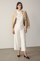 Clever Crepe Adelaide Cropped Wide-Leg Trousers Ivory