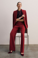 Clever Crepe Adelaide Wide-Leg Trousers Sienna Red