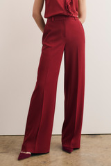 Clever Crepe Adelaide Wide-Leg Trousers Sienna Red