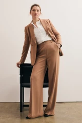 Clever Crepe Adelaide Wide-Leg Trousers Camel