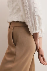 Clever Crepe Adelaide Wide-Leg Trousers Camel