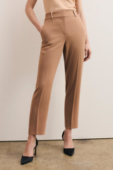 Clever Crepe Tavira Slim-Leg Trousers Camel