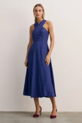 Aveiro Jacquard Dress Indigo Blue