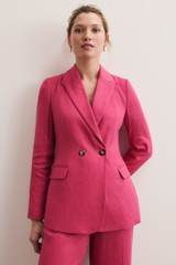 Knighton Stretch Linen Blend Jacket Fresh Fuchsia