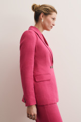 Knighton Stretch Linen Blend Jacket Fresh Fuchsia