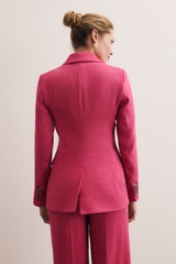 Knighton Stretch Linen Blend Jacket Fresh Fuchsia
