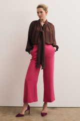 Assissi Stretch Linen Blend Culottes Fresh Fuchsia