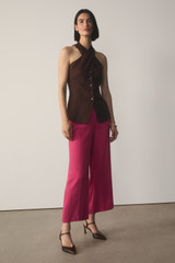 Assissi Stretch Linen Blend Culottes Fresh Fuchsia