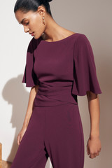 Clever Crepe Colinton Jumpsuit Plum Clever Crepe Colinton Jumpsuit Plum