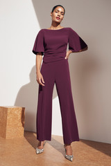 Clever Crepe Colinton Jumpsuit Plum Clever Crepe Colinton Jumpsuit Plum